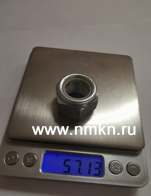 Гайка М20х1,5 высокая с белым нейлоновым кольцом цинк